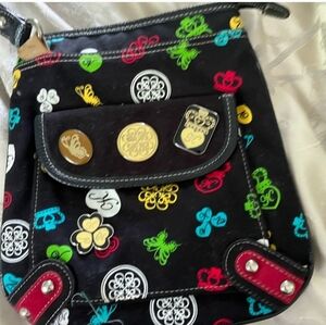 Kathy Ireland BLACK & RED Crossbody Bag With Whimsical   Design